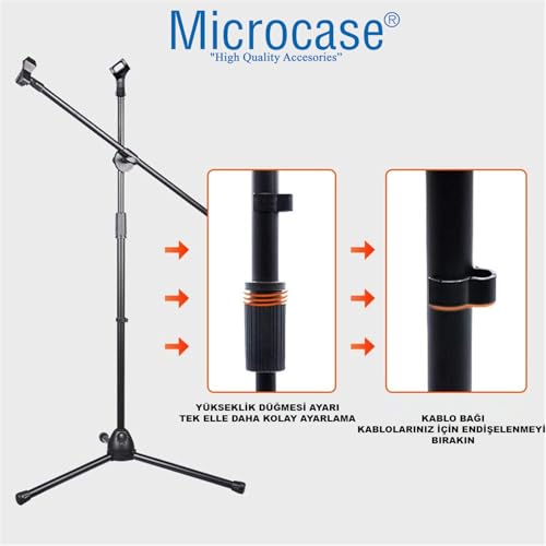 Microcase 4in1 Zemin Tipi 360 Döner Profesyonel Metal Mikrofon Standı AL4534