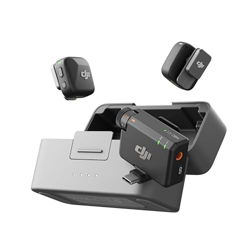 DJI MIC Mini (2Tx + 1 Rx Şarj Kutusu), Ultra Hafif, HQ Ses, 48 Saat Kullanım, Gürültü İptali, Otomat