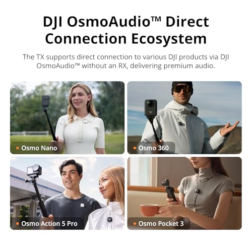 DJI MIC Mini (2Tx + 1 Rx Şarj Kutusu), Ultra Hafif, HQ Ses, 48 Saat Kullanım, Gürültü İptali, Otomat