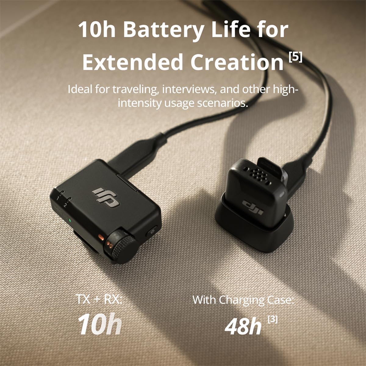 DJI MIC Mini (1 Tx + 1 Rx), Ultra Hafif, Yüksek Kaliteli Ses, Gürültü İptali, Otomatik Limit, Kamera/Iphone/Android İçin Kablosuz Mikrofon, Vlog, Akış, 400 Metre İletim