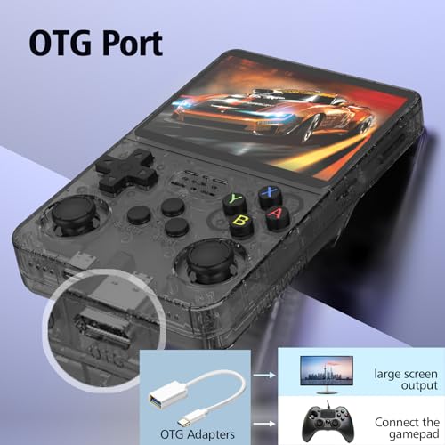 R36S Retro Elde Taşınabilir Oyun Konsolu: 3.5 inç IPS Ekran Linux Sistemi Dahili 32G+64GB Elde Taşınabilir Klasik Oyun Sistemi (R36S - Siyah)