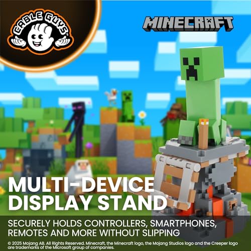 Cable Guys – Minecraft Creeper oyun aksesuarı tutucu ve cep telefonu tutucu, çoğu kumanda (Xbox, Play Station, Nintendo Switch) ve cep telefonu için
