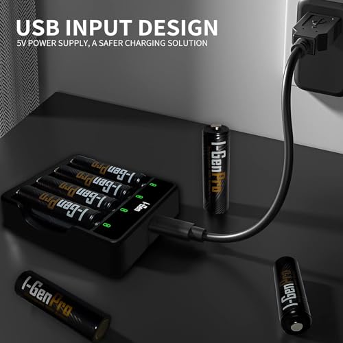 I-Gen G411 4'lü Pil Şarj Aleti + 4 Adet AAA Pro 1100 mAh Şarjlı İnce Kalem Pilli Set