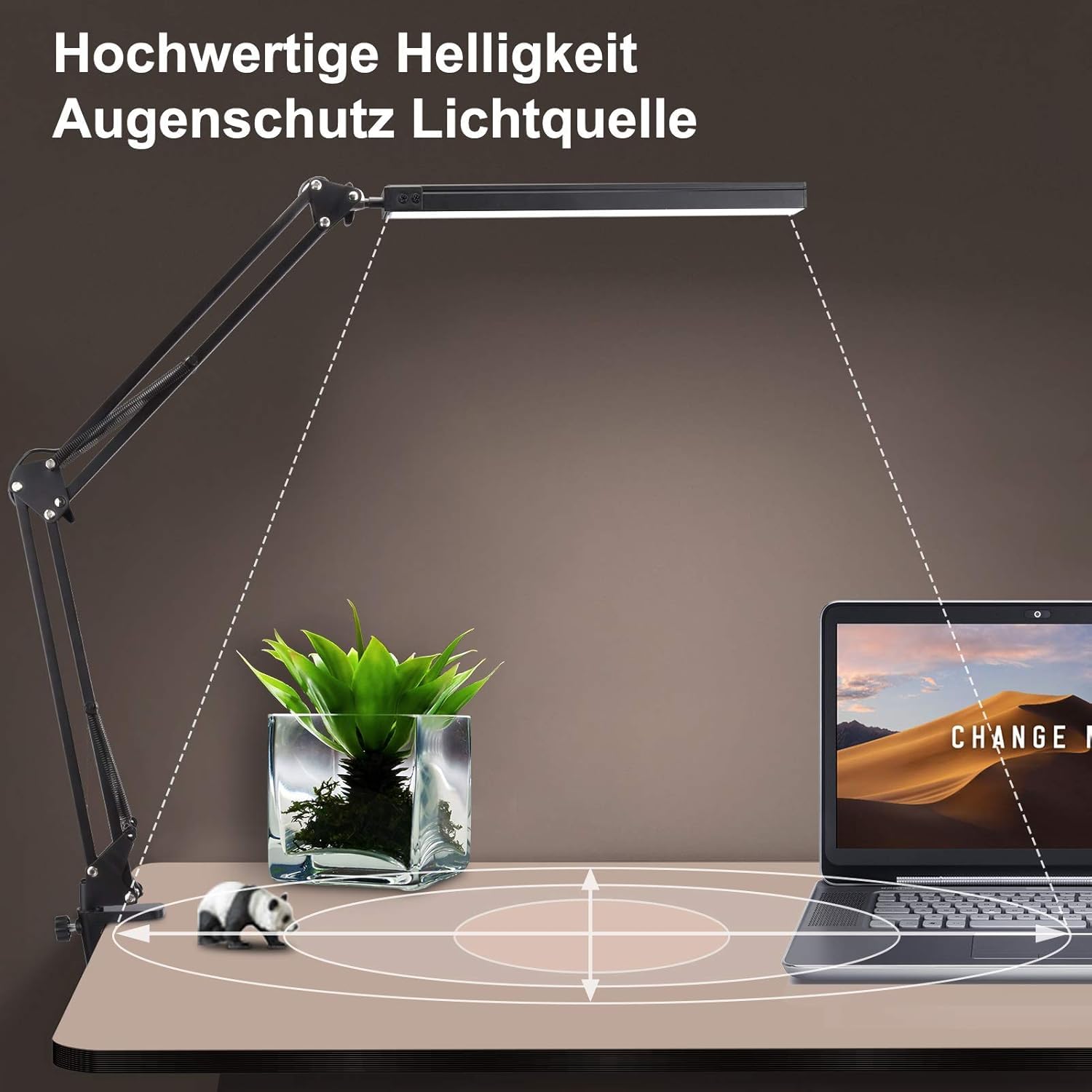 Coverzone Dekoratif Led Masa Lambası SY040 USB Kablolu Kademeli 3 Eklemli LED Masa Lambası, Kıskaçlı Model Çalışma Masası Lambası Kitap Okuma için Işık (SY040 - Siyah)