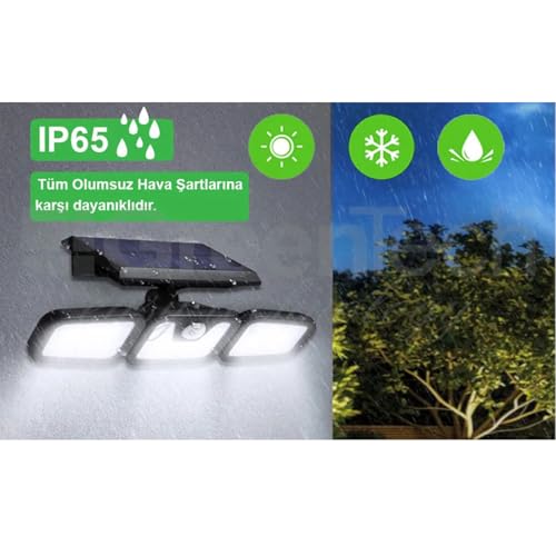 Greentech Güneş Enerjili Hareket Sensörlü 3 Taraflı Led Aydınlatma/GT-SL07