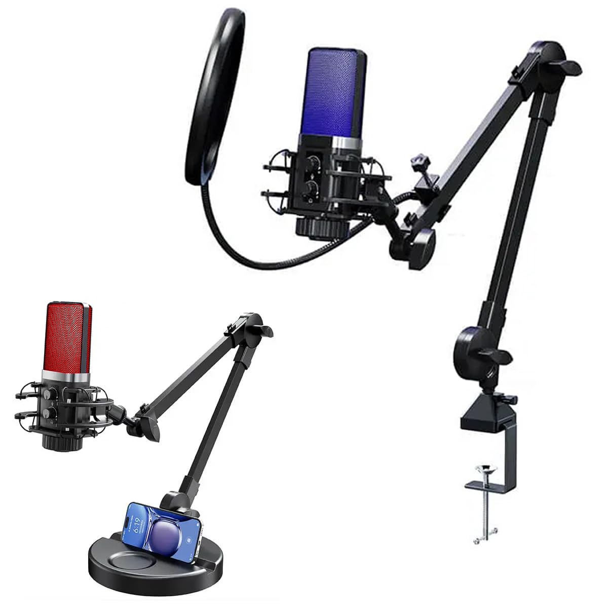 Coverzone RGB USB Condenser Microphone – Studio Kalitesinde Kayıt, Gürültü Azaltmalı Profesyonel Mikrofon, Oyun Yayını ve Podcast için Kardioid Mikrofon, Metal Gövdeli Tripod Standlı | X3R
