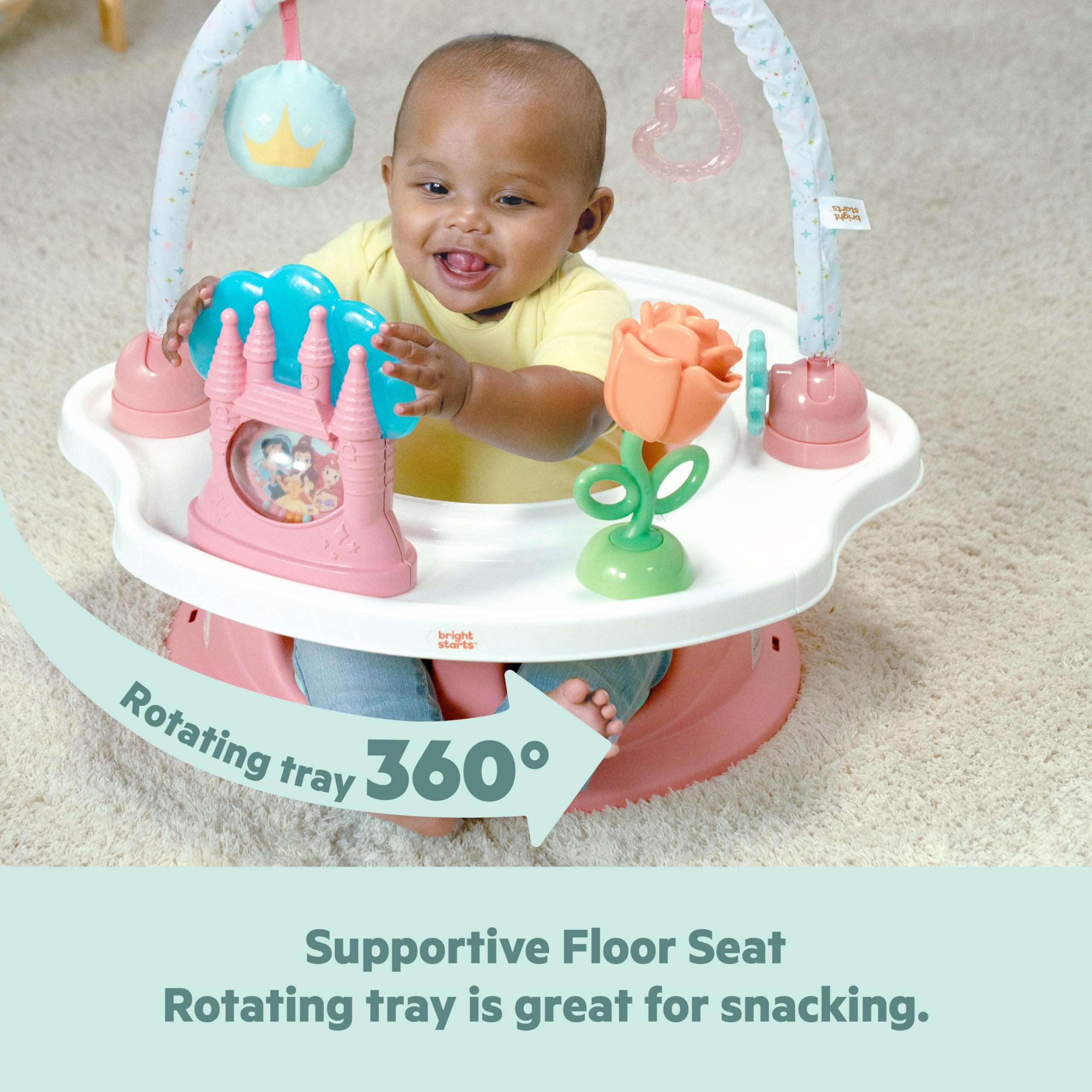 Bright Starts Disney Princess Superseat By Bright Starts, Oturma, Oyun Süresi Ve Yemekler İçin Eğlenceli Bebek Sandalyesi