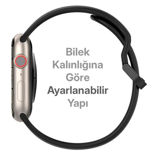 Minesk Apple Watch ile Uyumlu 42/44/45/46/49 MM için Metal Tokalı Spor Silikon Kordon Çift Renkli Ha