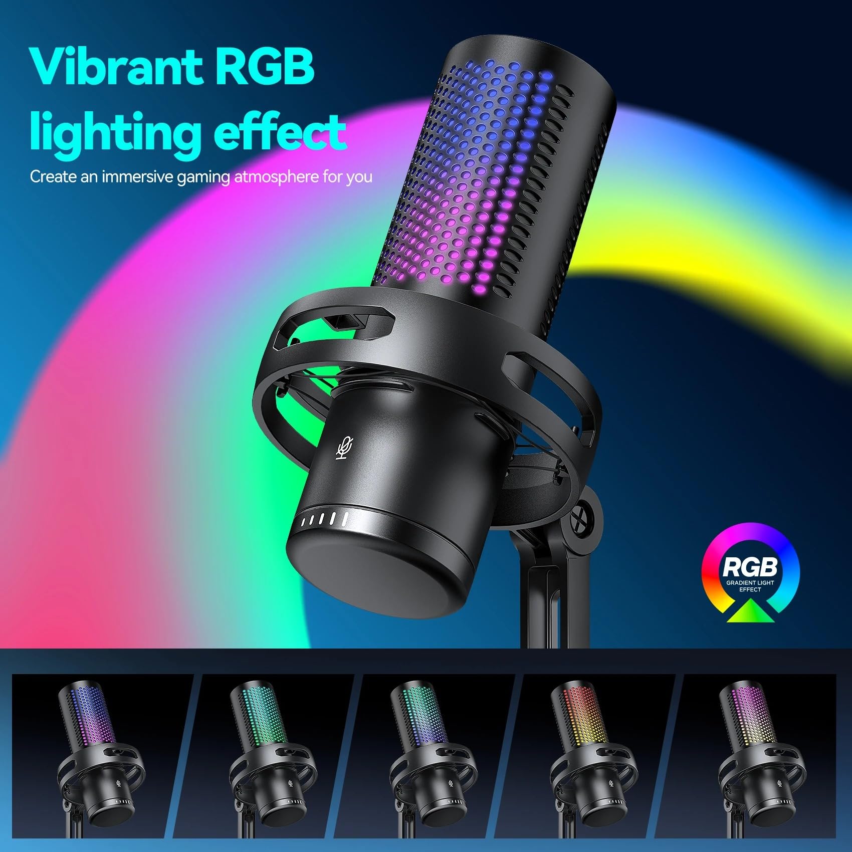 Coverzone Yanmai Bilgisayar Masaüstü Profesyonel 48kHz 16Bit Kardioid Condenser Mikrofon | Yayın, Oyun, Podcast ve Online Toplantılar İçin Profesyonel Ses | Plug & Play USB Mikrofon (GM7)