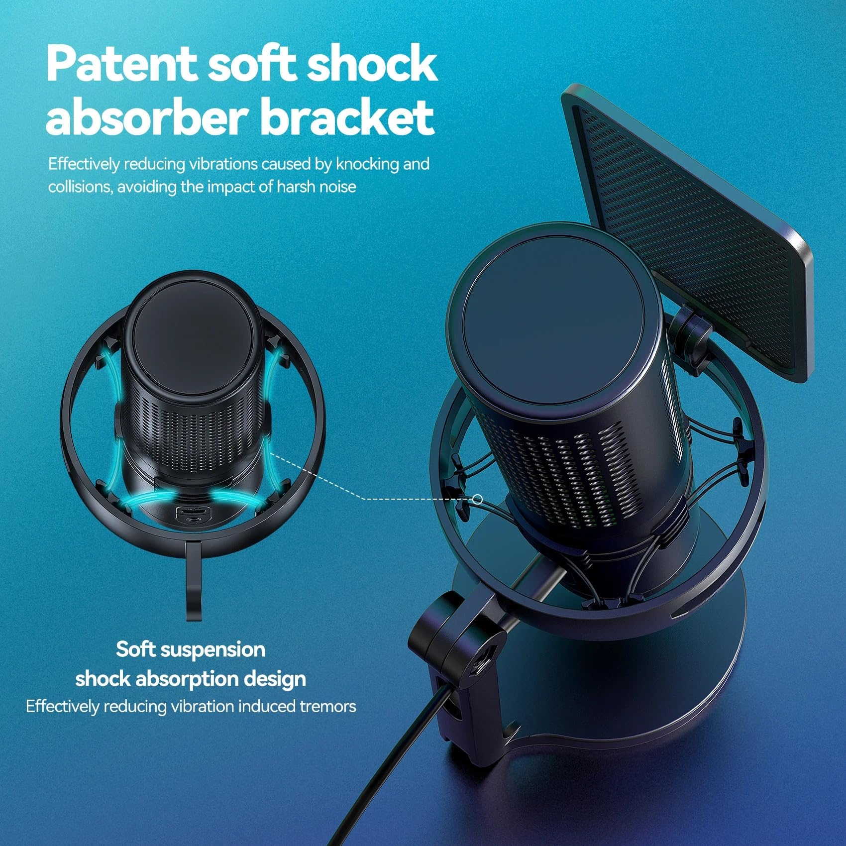 Coverzone Yanmai Bilgisayar Masaüstü Profesyonel 48kHz 16Bit Kardioid Condenser Mikrofon | Yayın, Oyun, Podcast ve Online Toplantılar İçin Profesyonel Ses | Plug & Play USB Mikrofon (GM7)