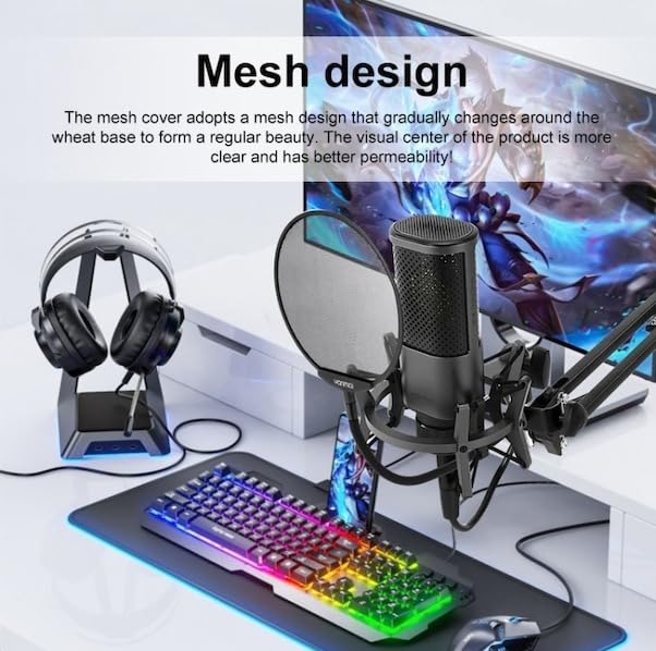 Coverzone Yanmai Bilgisayar Standlı Mikrofon Profesyonel Podcast Mikrofon Kiti Tak Çalıştır USB Kablolu Pc Dizüstü Bilgisayar Için Vlog Canlı Yayın (Micpro X2)