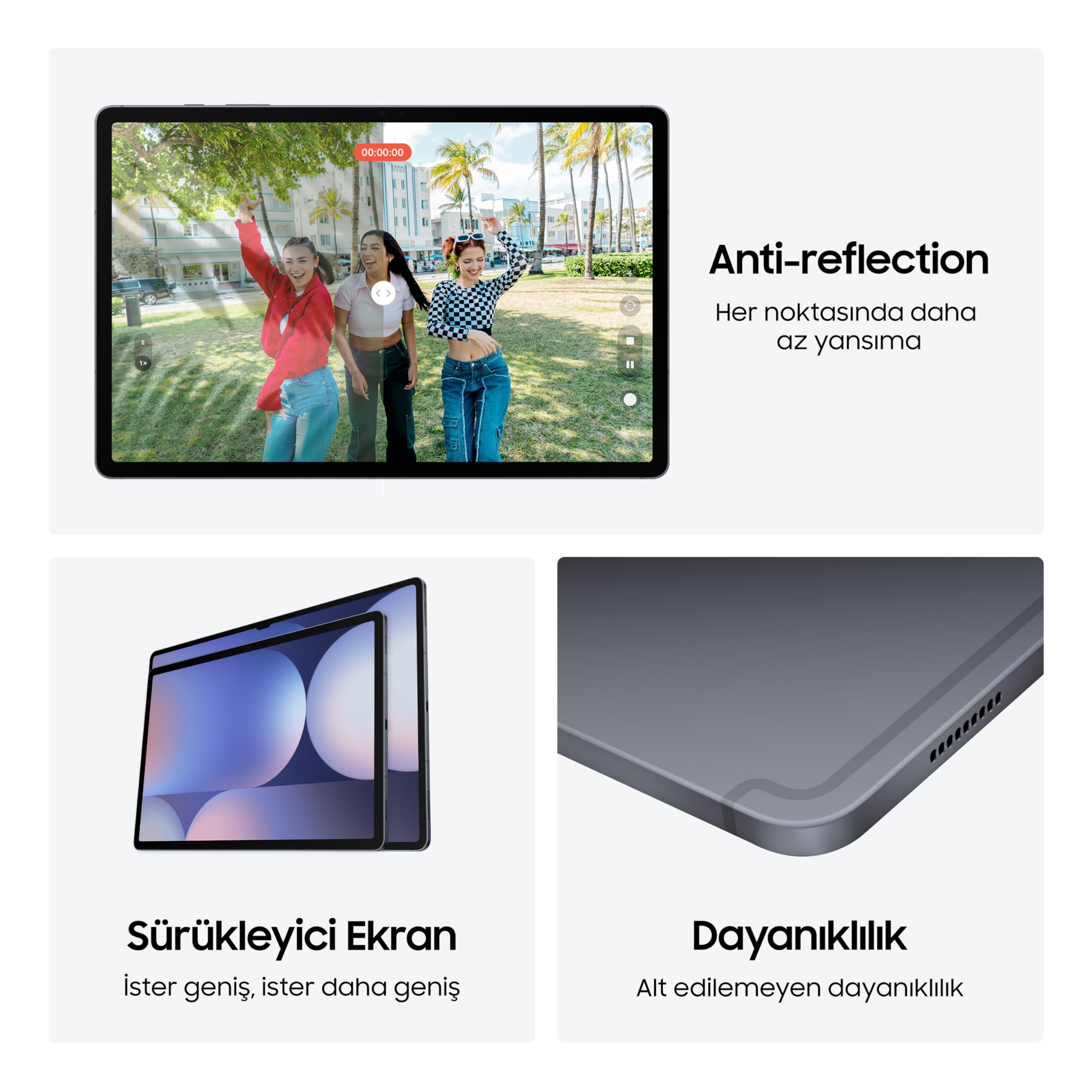 Samsung Galaxy Tab S10+ Yapay Zeka (AI) Tablet, 12GB RAM, 256GB Hafıza, AMOLED Ekran, S Pen Dahil, Gri (Samsung Türkiye Garantili)