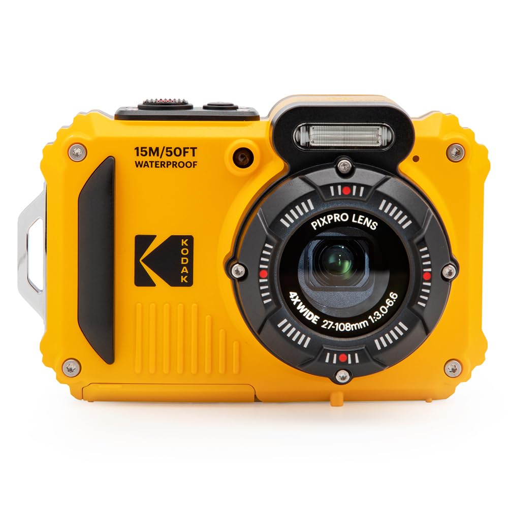 KODAK PIXPRO WPZ2 15M Su Geçirmez Fotoğraf Makinesi - 2 Lityum Pil + 16GB SD Kart - 16MP, 4x Optik Zoom, 1080P Full HD Video (Turuncu)