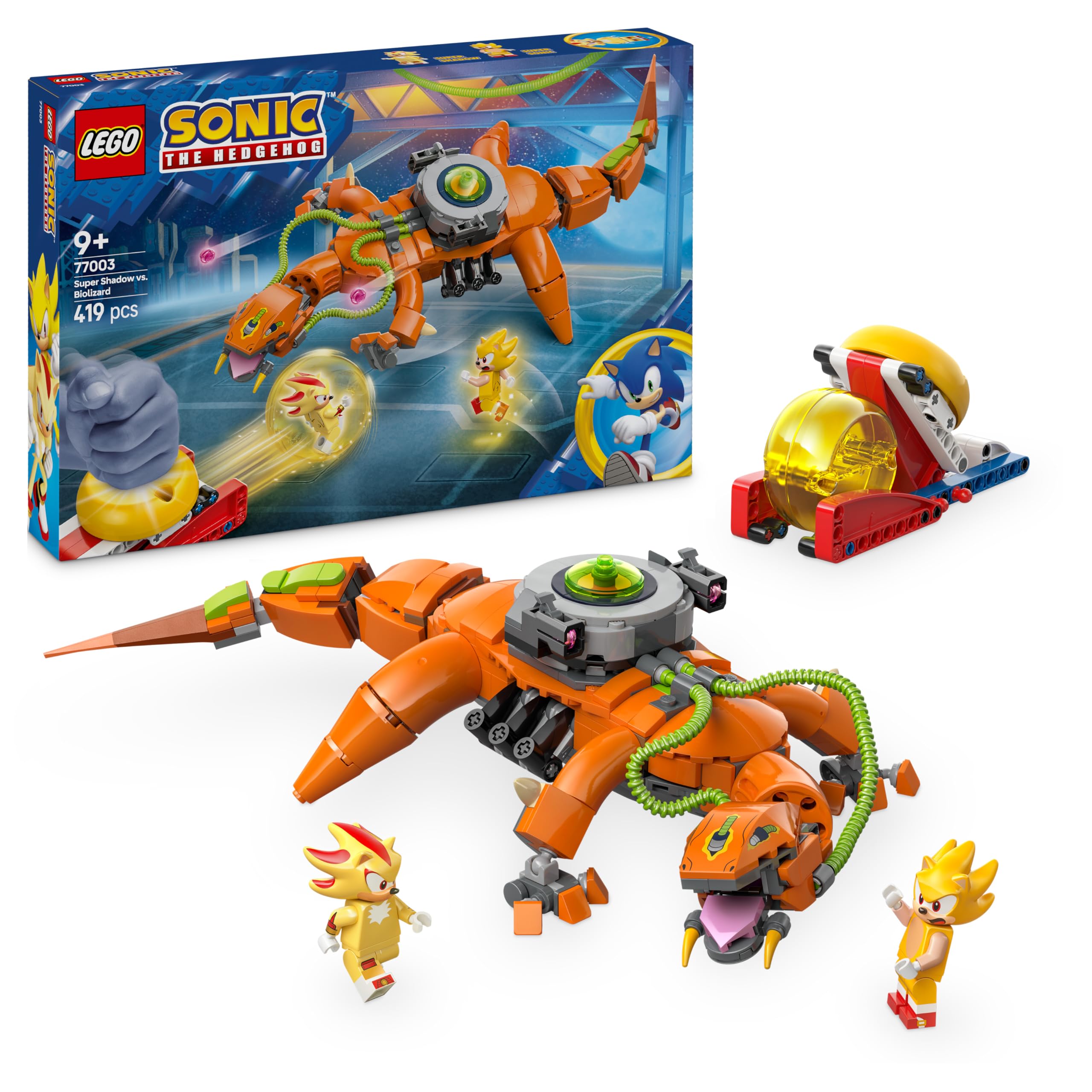LEGO Sonic The Hedgehog Super Shadow, Biolizard'a Karşı 77003, 9 Yaş ve Üzeri Kız ve Erkek Çocukları İçin Yaratıcı Oyuncak Yapım Seti, Eğlenceli Hediye Fikri (419 Parça)