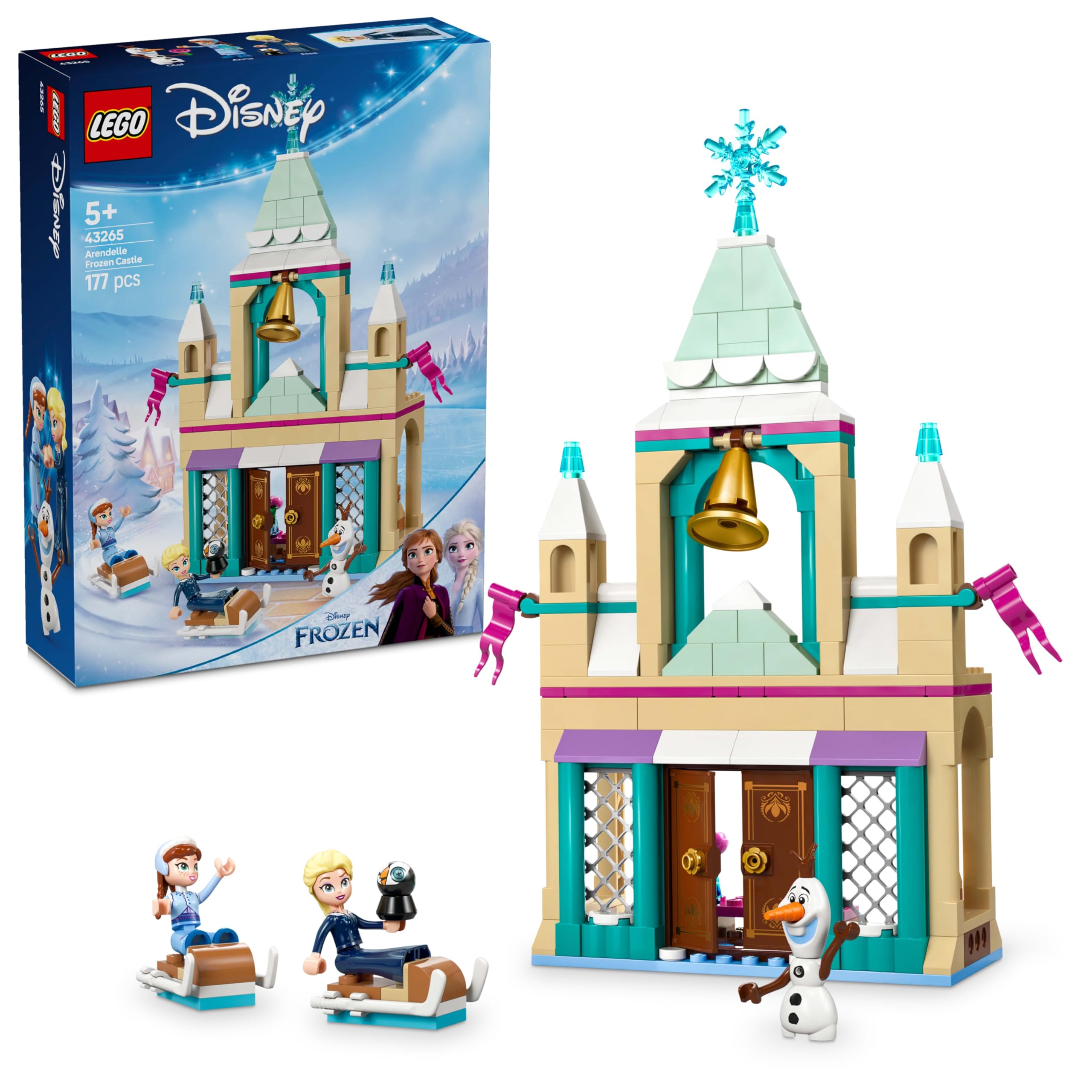 LEGO ǀ Disney Frozen Arendelle Karlar Ülkesi Şatosu 43265-5 Yaş ve Üzeri Çocuklar için Mini Elsa Bebek İçeren Oyuncak Yapım Seti, Doğum Günü Hediyesi (177 Parça)
