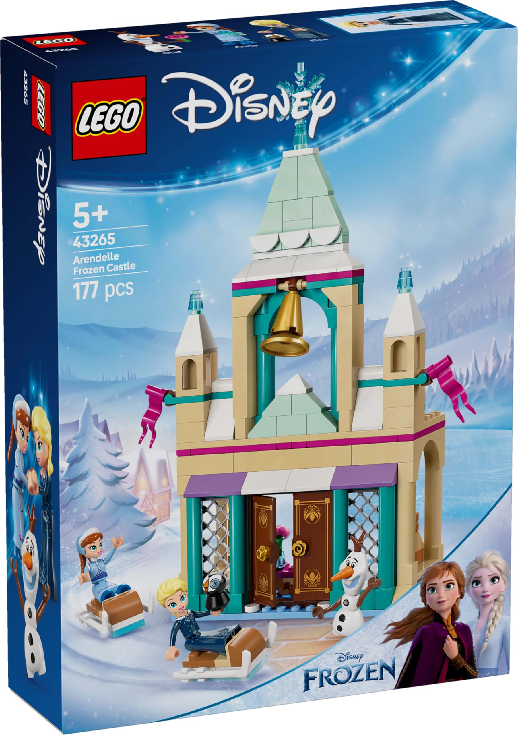 LEGO ǀ Disney Frozen Arendelle Karlar Ülkesi Şatosu 43265-5 Yaş ve Üzeri Çocuklar için Mini Elsa Bebek İçeren Oyuncak Yapım Seti, Doğum Günü Hediyesi (177 Parça)