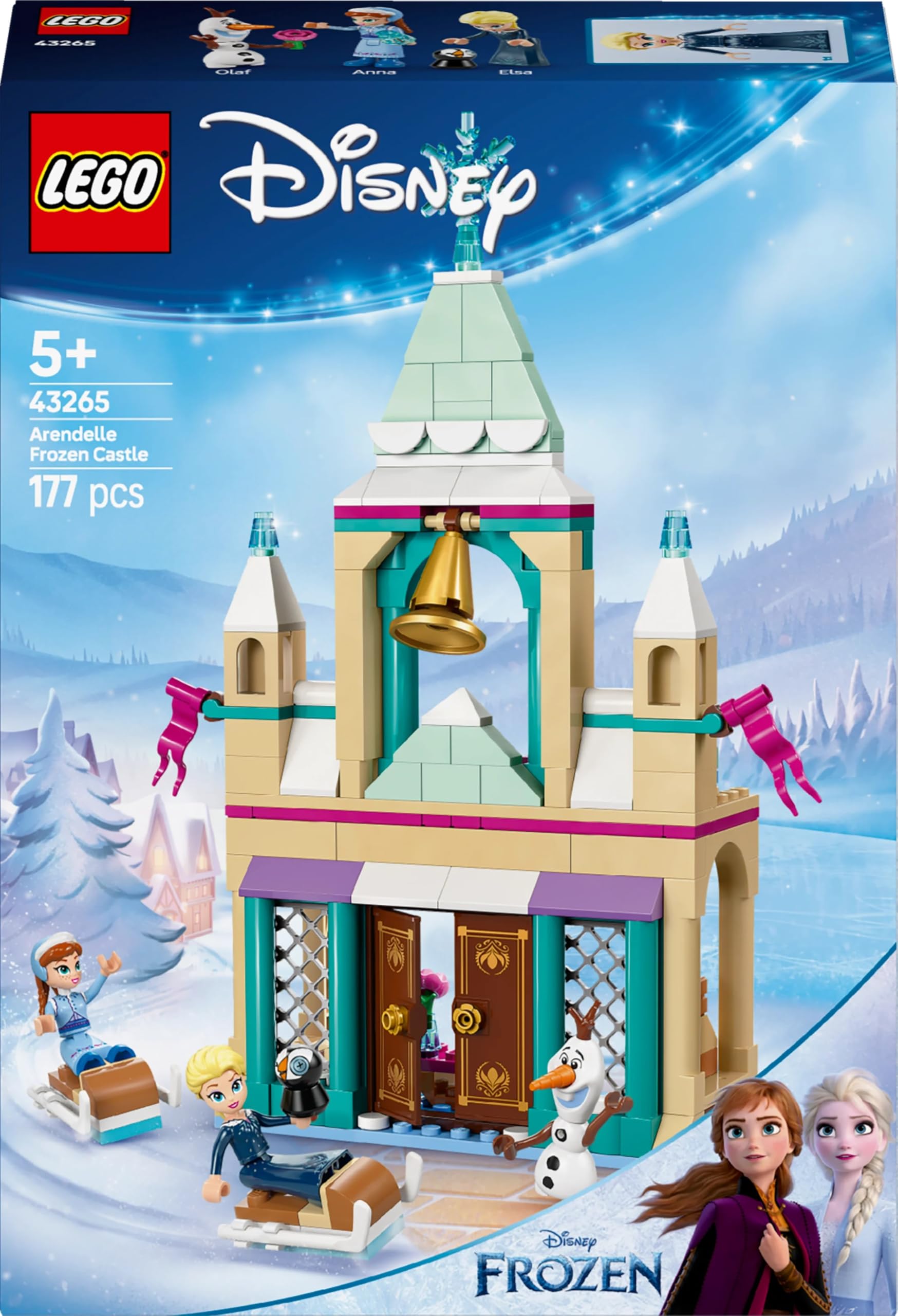 LEGO ǀ Disney Frozen Arendelle Karlar Ülkesi Şatosu 43265-5 Yaş ve Üzeri Çocuklar için Mini Elsa Bebek İçeren Oyuncak Yapım Seti, Doğum Günü Hediyesi (177 Parça)