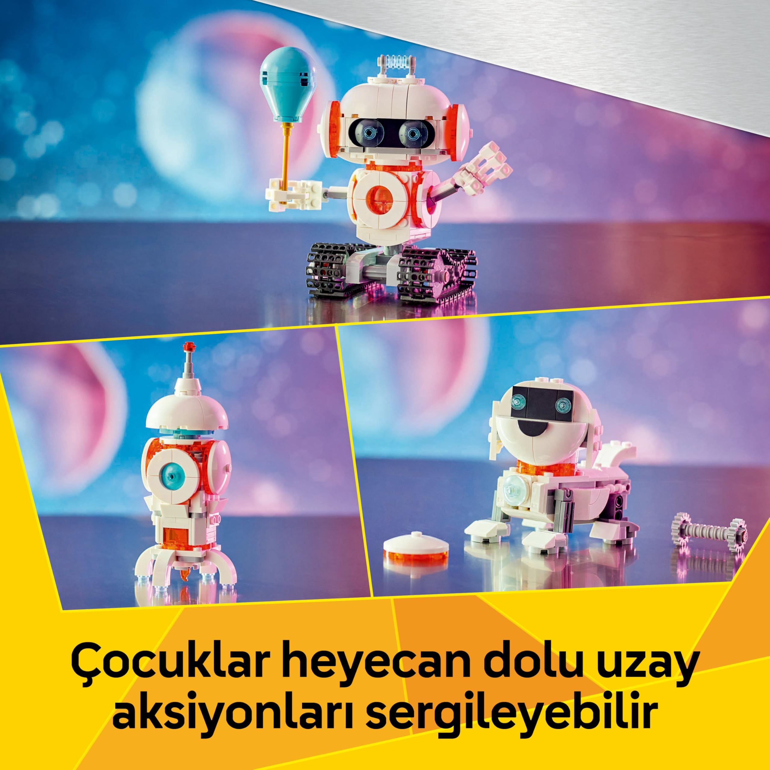 LEGO Creator 3’ü 1 Arada Uzay Robotu 31164-8 Yaş ve Üzeri Çocuklar için Köpek Figürüne veya Rokete Dönüşebilen Oyuncak Yapım Seti, Doğum Günü Hediyesi (281 Parça)