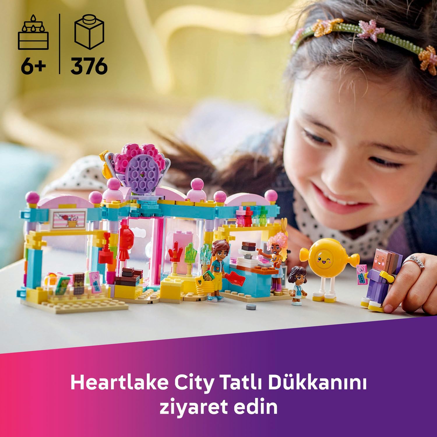 LEGO Friends Heartlake City Şekerci Dükkanı 42649-6 Yaş ve Üzeri Kız ve Erkek Çocukları için Mini Be