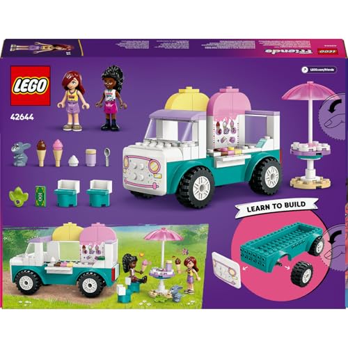 LEGO Friends Heartlake City Dondurma Kamyonu 42644-4 Yaş ve Üzeri Kız ve Erkek Çocukları için Mini Bebek İçeren Yaratıcı Oyuncak Yapım Seti, Doğum Günü Hediyesi (92 Parça)