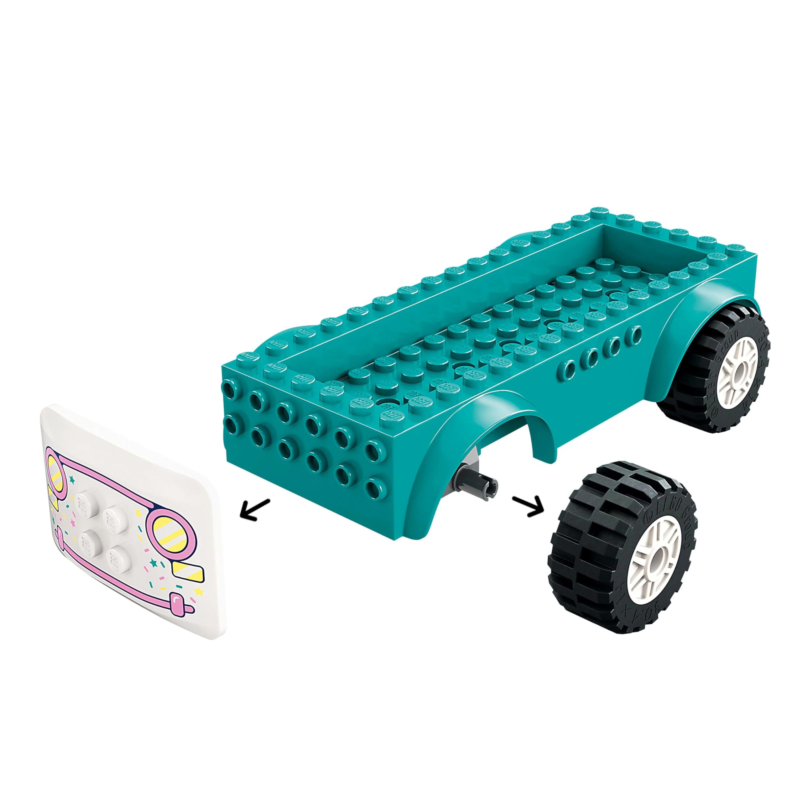 LEGO Friends Heartlake City Dondurma Kamyonu 42644-4 Yaş ve Üzeri Kız ve Erkek Çocukları için Mini Bebek İçeren Yaratıcı Oyuncak Yapım Seti, Doğum Günü Hediyesi (92 Parça)