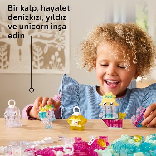 LEGO Classic Sihirli Saydam Kutu 11040 – 5 Yaş ve Üzeri Çocuklar için Mini Figürler İçeren Renkli Parçalar ve Askı Parçaları Yapım Seti (340 Parça)