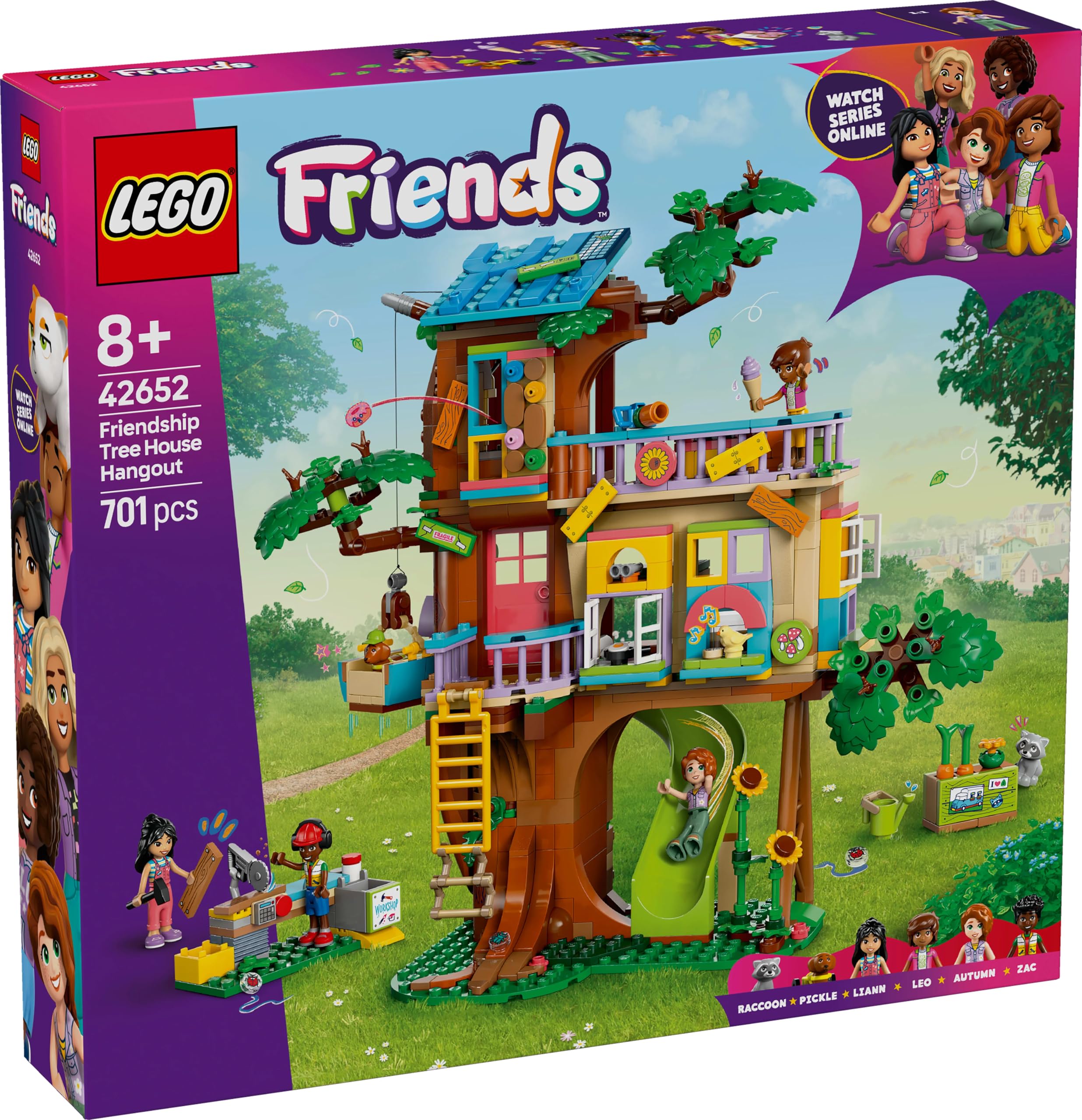 LEGO Friends Arkadaşlık Ağaç Ev Buluşma Yeri 42652-8 Yaş ve Üzeri Kız ve Erkek Çocukları için Mini Bebek İçeren Yaratıcı Oyuncak Yapım Seti, Doğum Günü Hediyesi (701 Parça)