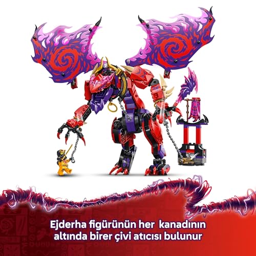 LEGO NINJAGO Thunderfang Kaos Ejderhası 71832-8 Yaş ve Üzeri Kız ve Erkek Çocukları için 6 Ninja Minifigürü İçeren Yaratıcı Oyuncak Yapım Seti, Çocuklar için Doğum Günü Hediyesi Fikri (668 Parça)