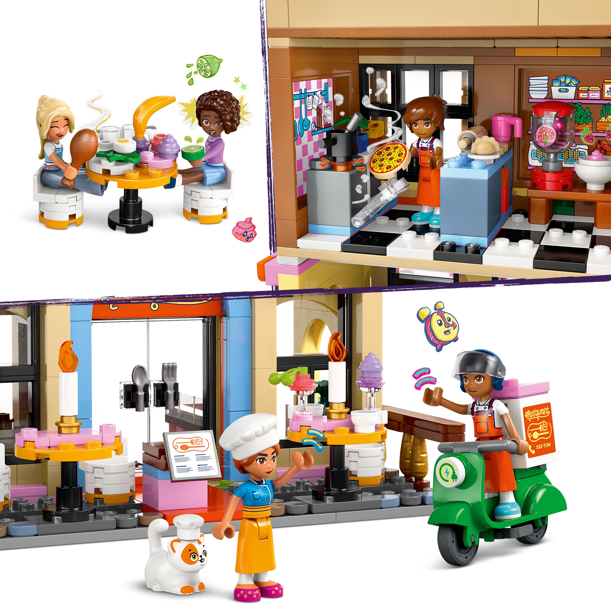 LEGO Friends Restoran ve Aşçılık Okulu 42655-8 Yaş ve Üzeri Erkek ve Kız Çocukları için Mini Bebek İçeren Yaratıcı Oyuncak Yapım Seti, Doğum Günü Hediyesi (896 Parça)