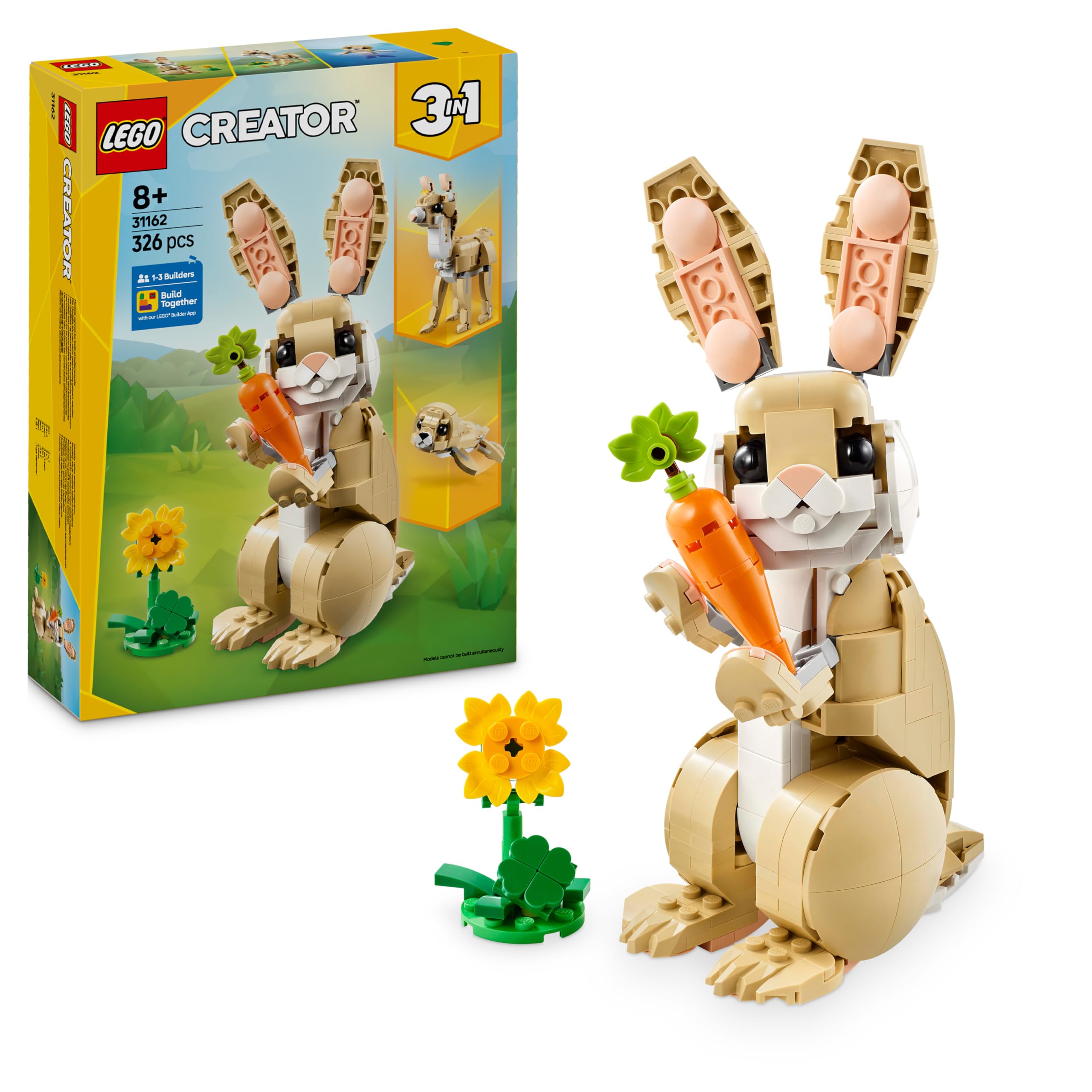 LEGO Creator 3’ü 1 Arada Sevimli Tavşan 31162-8 Yaş ve Üzeri Çocuklar için Lama ve Fok Figürüne Dönü