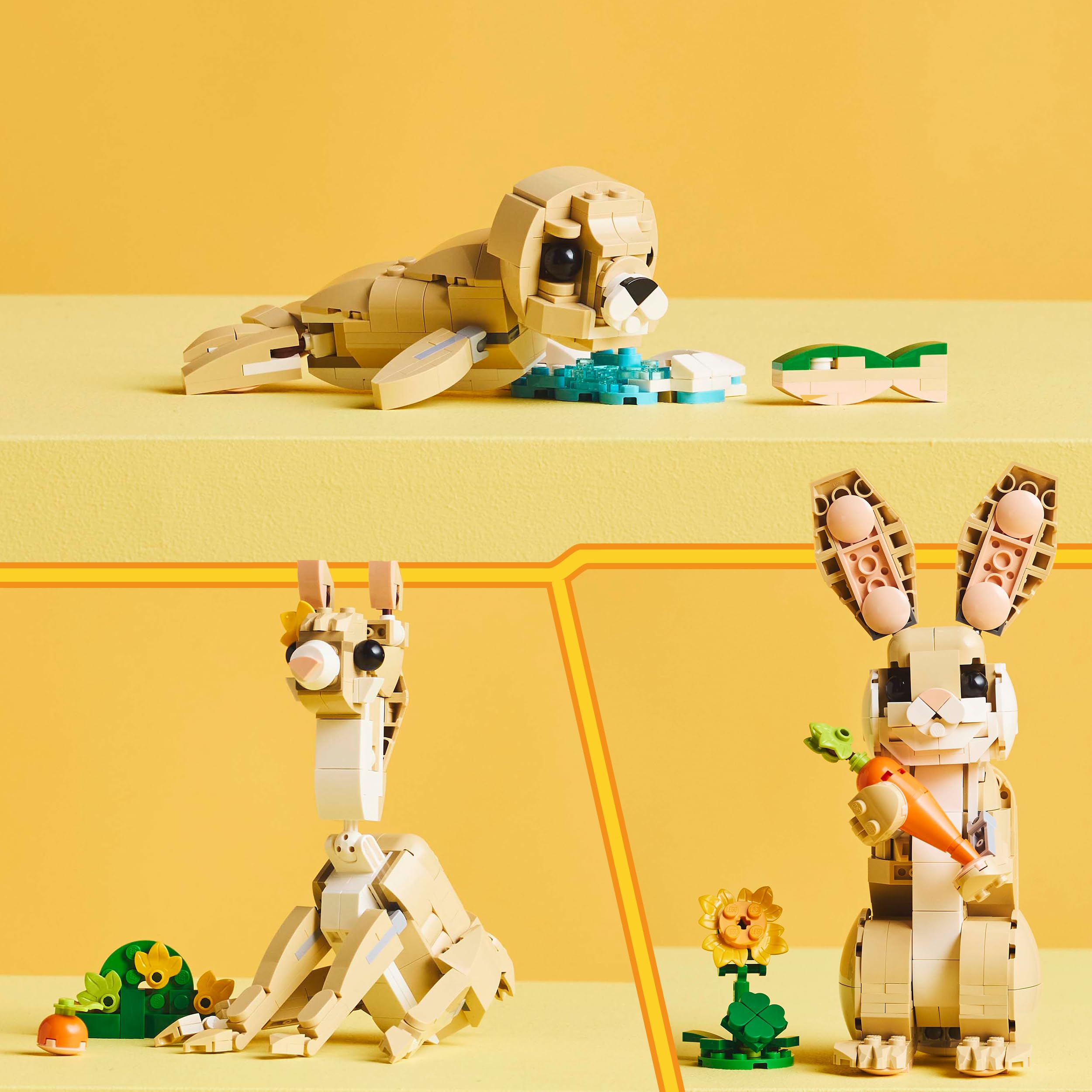 LEGO Creator 3’ü 1 Arada Sevimli Tavşan 31162-8 Yaş ve Üzeri Çocuklar için Lama ve Fok Figürüne Dönü