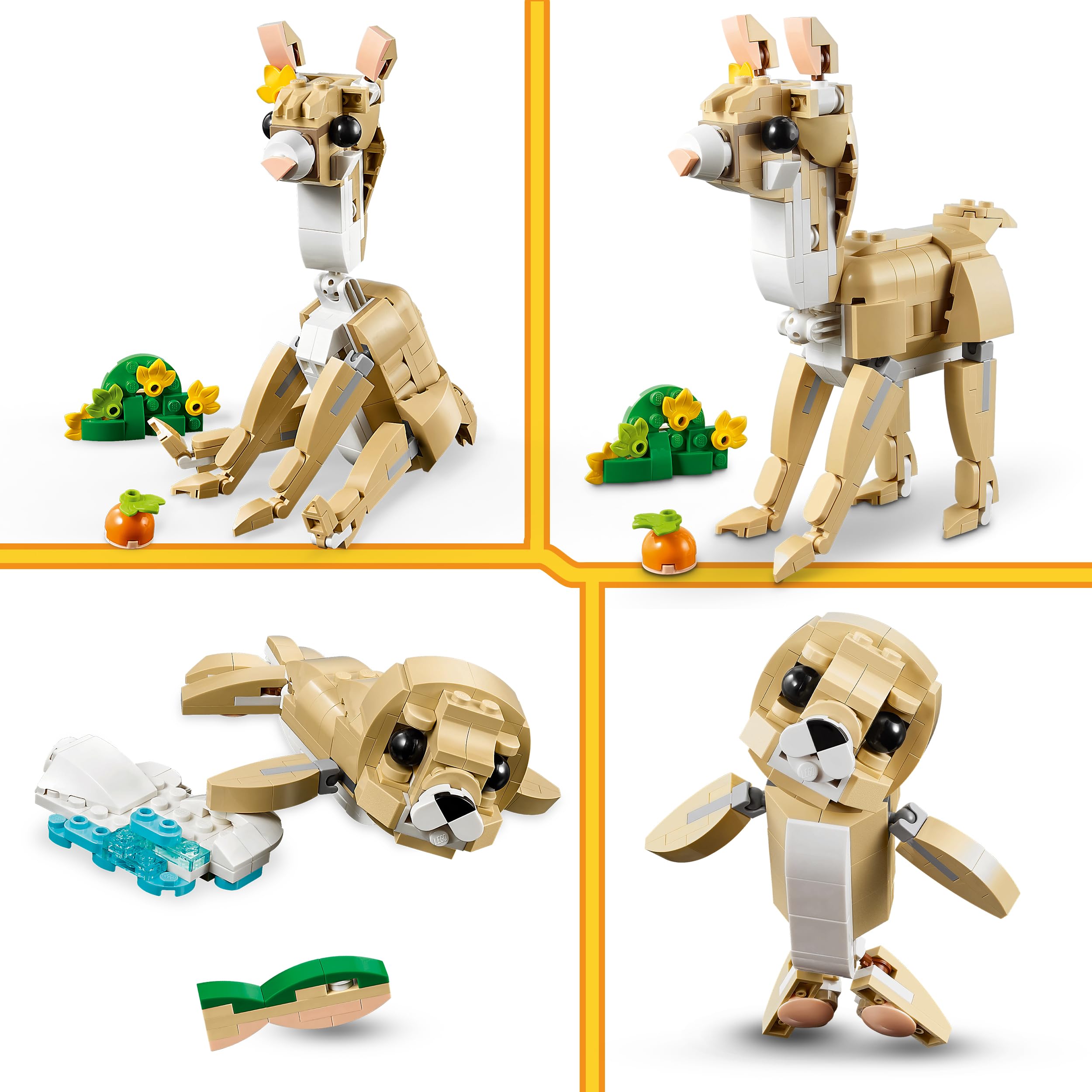 LEGO Creator 3’ü 1 Arada Sevimli Tavşan 31162-8 Yaş ve Üzeri Çocuklar için Lama ve Fok Figürüne Dönü