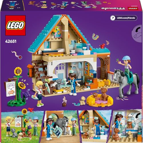LEGO Friends At ve Evcil Hayvan Veteriner Kliniği 42651-7 Yaş ve Üzeri Kız ve Erkek Çocuklar için Mini Bebek, At ve Köpek Figürü İçeren Yaratıcı Oyuncak Yapım Seti, Doğum Günü Hediyesi (428 Parça)