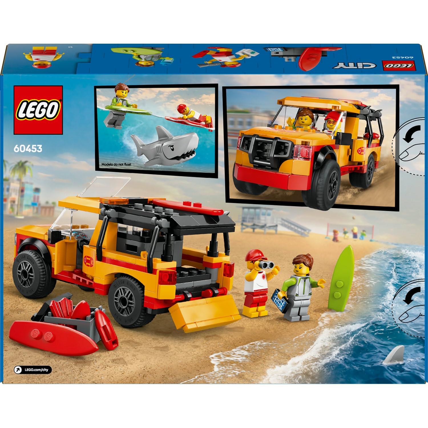 LEGO City Cankurtaran Kamyoneti 60453-6 Yaş ve Üzeri Çocuklar için 2 Minifigür ve Köpek Balığı Figürü İçeren Yaratıcı Oyuncak Yapım Seti, Doğum Günü Hediyesi (214 Parça)