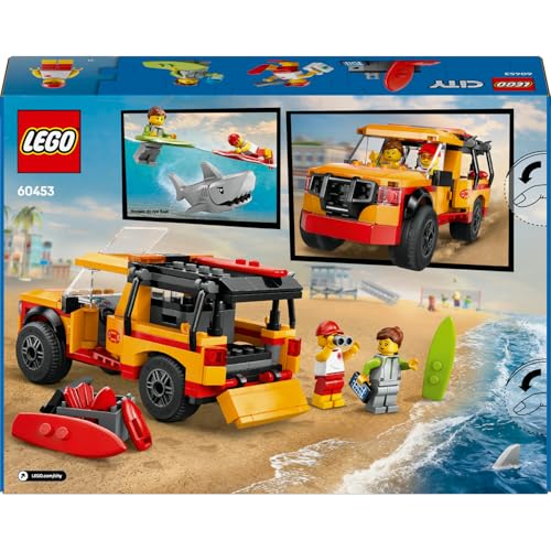 LEGO City Cankurtaran Kamyoneti 60453-6 Yaş ve Üzeri Çocuklar için 2 Minifigür ve Köpek Balığı Figürü İçeren Yaratıcı Oyuncak Yapım Seti, Doğum Günü Hediyesi (214 Parça)