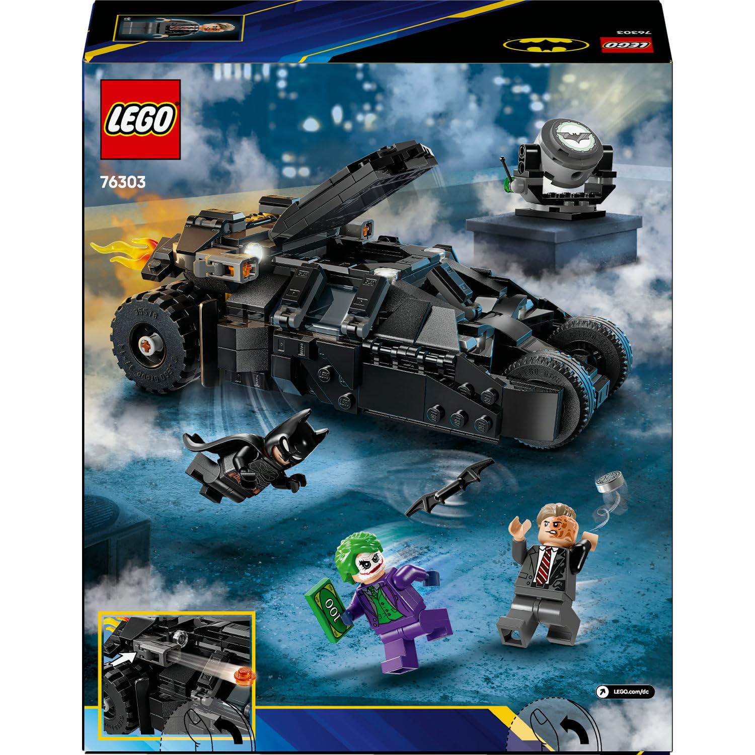 LEGO DC Batman: Batman Tumbler, Two-Face ve Joker’e Karşı 76303-8 Yaş ve Üzeri Çocuklar İçin Yaratıcı Oyuncak Yapım Seti, Doğum Günü Hediyesi (429 Parça)