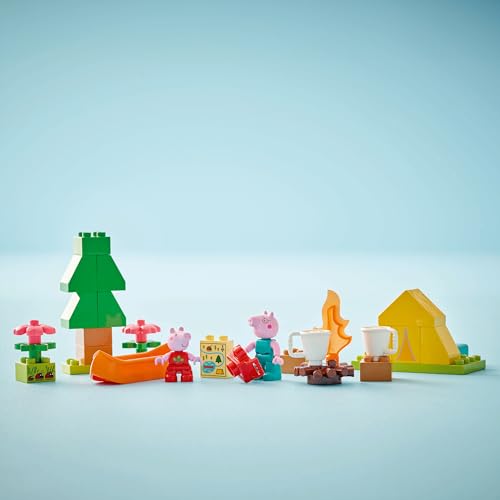 LEGO DUPLO Peppa Pig Kamp Gezisi 10452-2 Yaş ve Üzeri Kız ve Erkek Çocuklar için Çadır, Kano, Kamp Ateşi ve 2 Figür İçeren Küçük Kas Becerileri ve Renk Eşleştirme Yaratıcı Yapım Seti (32 Parça)