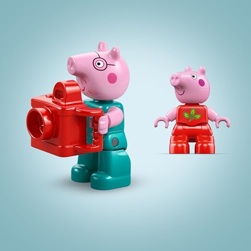 LEGO DUPLO Peppa Pig Kamp Gezisi 10452-2 Yaş ve Üzeri Kız ve Erkek Çocuklar için Çadır, Kano, Kamp Ateşi ve 2 Figür İçeren Küçük Kas Becerileri ve Renk Eşleştirme Yaratıcı Yapım Seti (32 Parça)