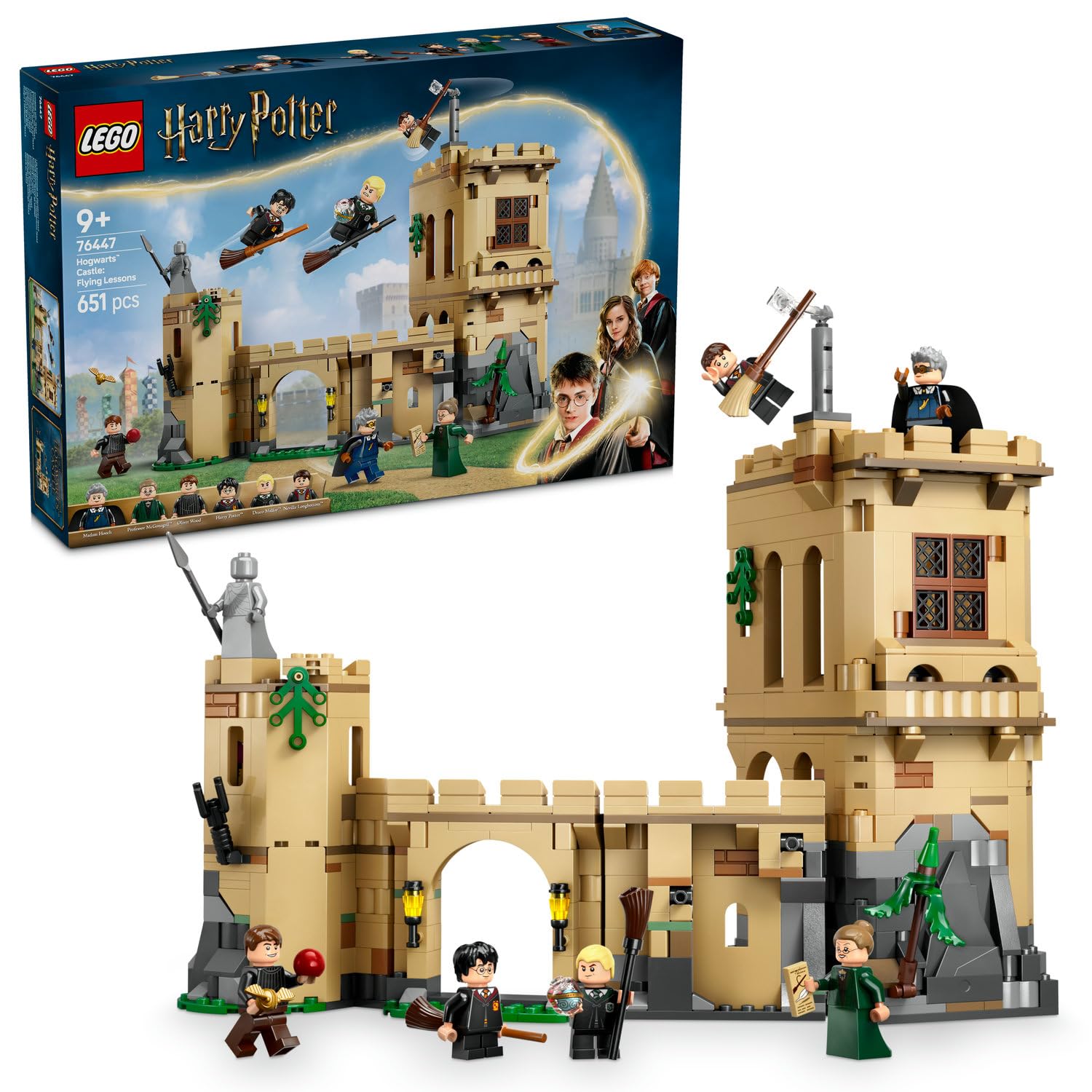 LEGO Harry Potter Hogwarts Şatosu: Uçuş Dersleri 76447-9 Yaş ve Üzeri Çocuklar ve Yetişkinler için Koleksiyonluk Oyuncak Yapım Seti, Doğum Günü Hediyesi (651 Parça)
