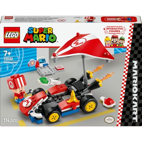 LEGO Super Mario: Mario Kart – Standard Kart 72032, 7 Yaş ve Üzeri Erkek ve Kız Çocukları için Yaratıcı Oyuncak Yapım Seti, Toad Figürü ve Fazlası, Doğum Günü Hediyesi (174 Parça)