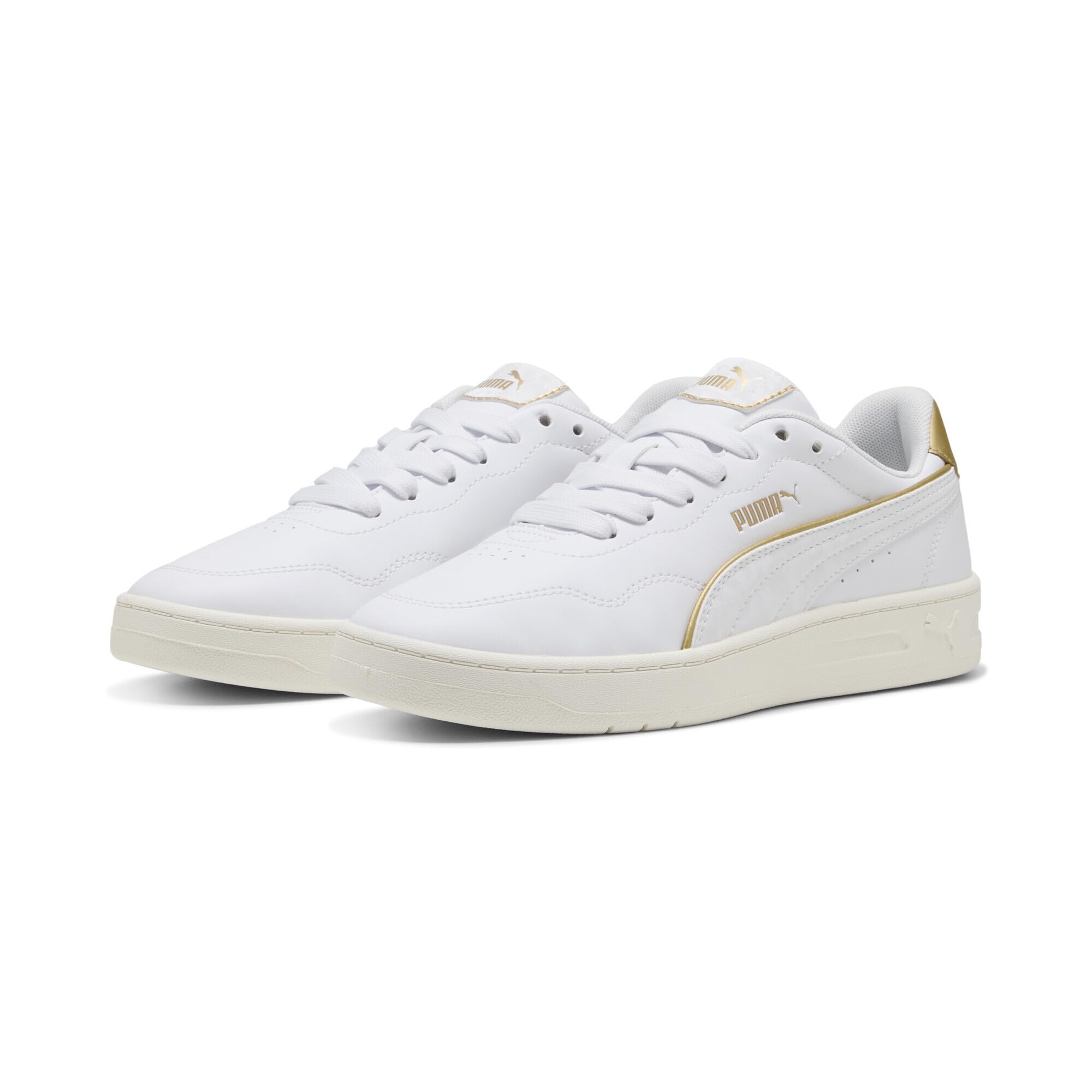 PUMA Kadın Court Lally DayINight Spor Ayakkabı PUMA White-PUMA White-Gold 35.5