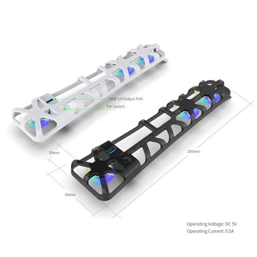 Hobimtek PS5 Slim Uyumlu Soğutucu Led Işıklı Sessiz Fan 4000RPM USB 3.0 Radyatör Isı Emici Üç fanlı