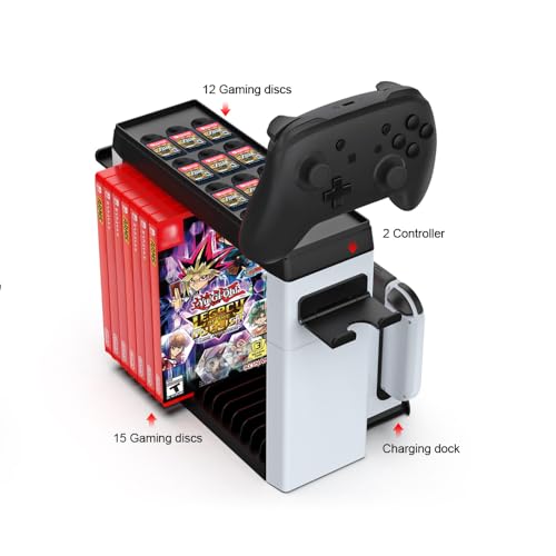 Hobimtek Nintendo İçin Organizatör Stand Şarj Cihazı Tutucu Şarj Unitesi OLED Switch Led Göstergeli TNS-2113