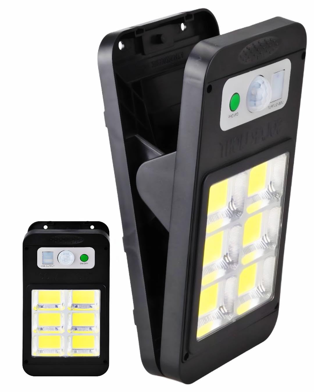 Kyrotech Solar Güneş Enerjili Lamba 6 Cop Beyaz Led Kıskaçlı Sokak Lambası Hareket Sensörlü Su Geçirmez Usb İle Telefon Şarj Özelliği Teras Veranda Bahçe Agaç Patika Garaj Balkon Dekorasyon Aydınlatma