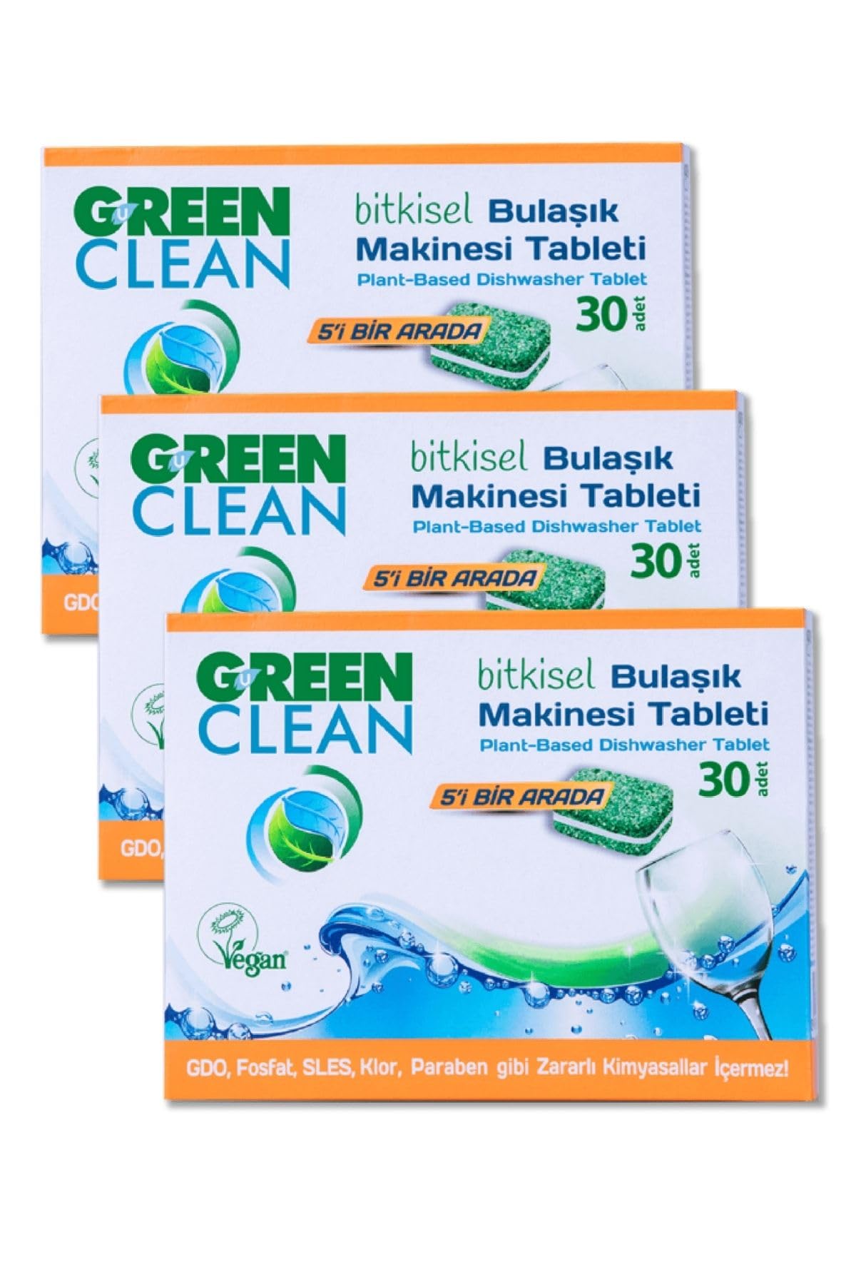 U Green Clean Bitkisel Bulaşık Makinesi Tableti 30'lu x 3 Adet
