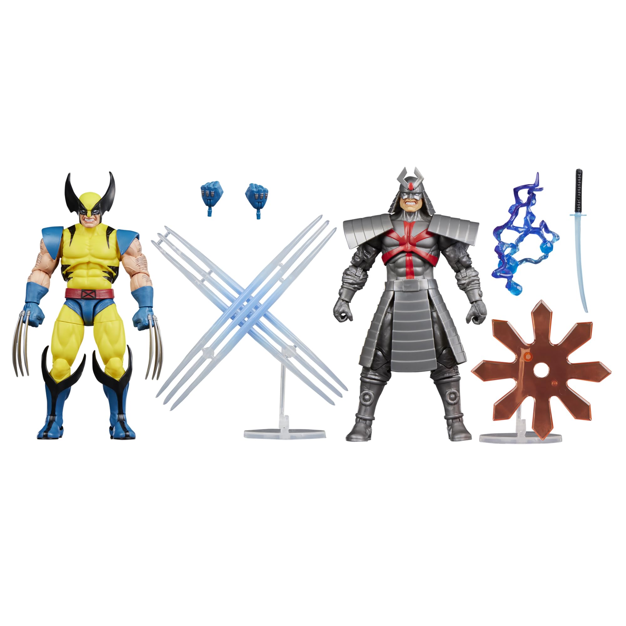 Hasbro Marvel Legends Series Gamerverse Wolverine vs Marvel's Silver Samurai İkili Aksiyon Figür Seti, Retro Video Game