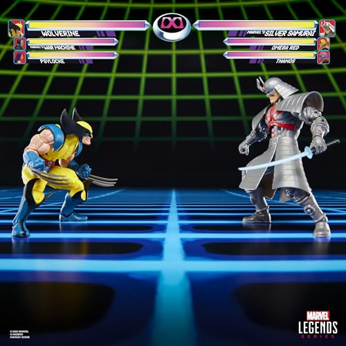 Hasbro Marvel Legends Series Gamerverse Wolverine vs Marvel's Silver Samurai İkili Aksiyon Figür Seti, Retro Video Game