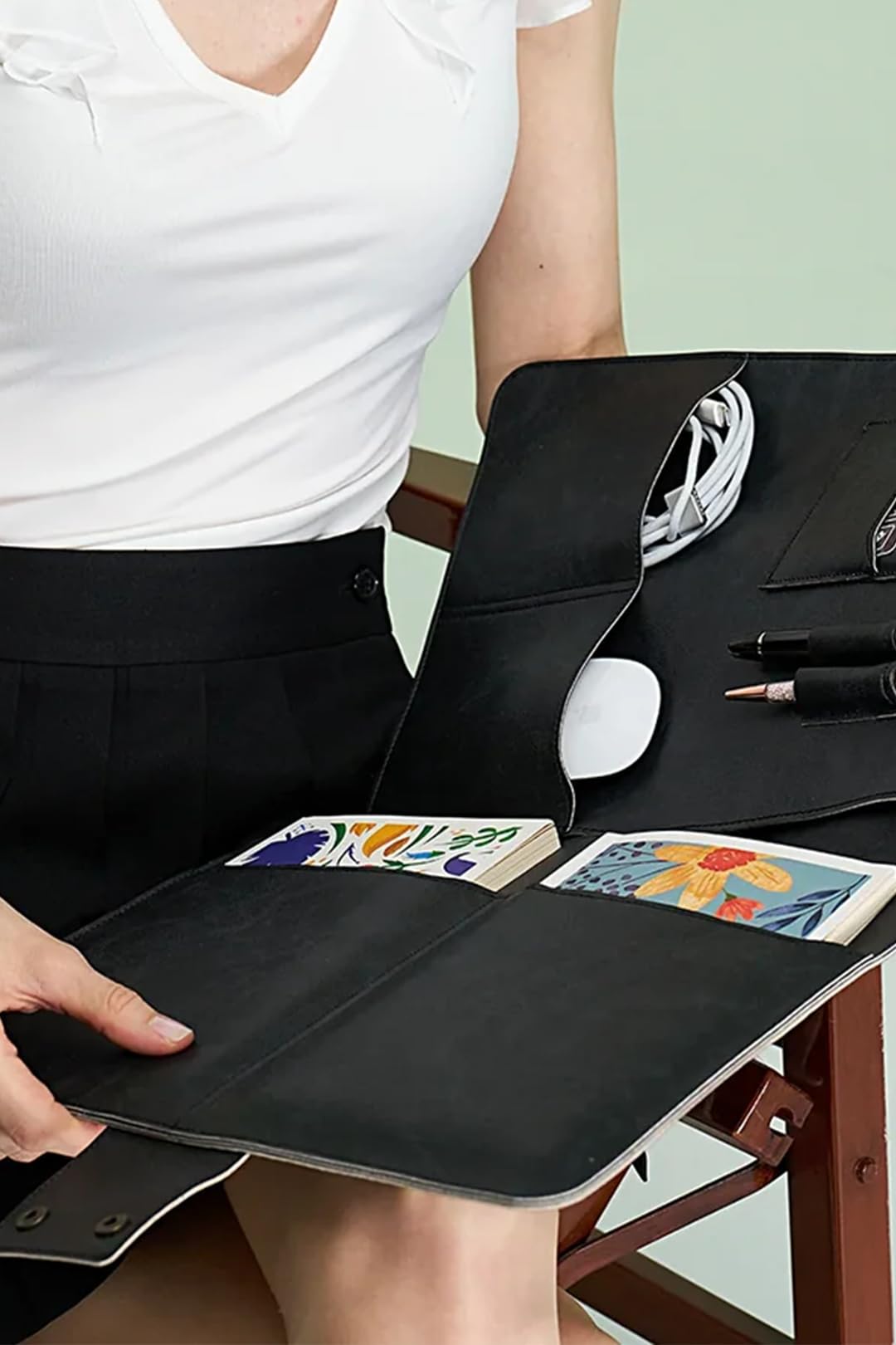 Organizer Evrak & Laptop & Tablet Çantası, Macbook Air Pro 13-14 İnç Uyumlu, Siyah Costa, S2073-1