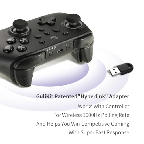 gulikit KK3 PRO Hall Effect Kablosuz Gamepad Nintendo Switch PC Android Uyumlu Siyah