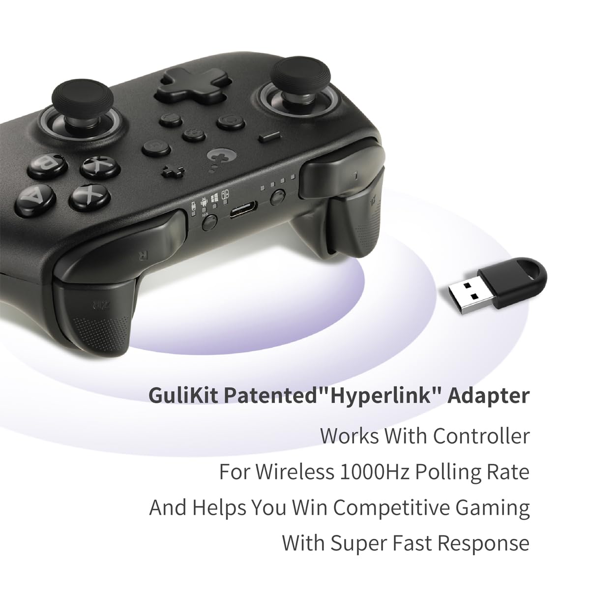 gulikit KK3 PRO Hall Effect Kablosuz Gamepad Nintendo Switch PC Android Uyumlu Siyah